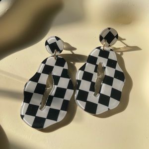 Checkered Acrylic Earrings